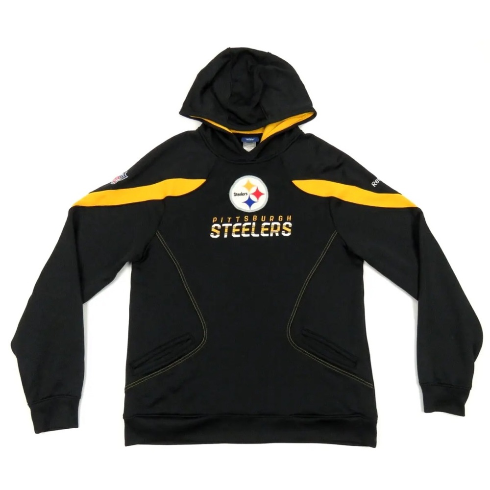 NWOT Pittsburgh Steelers Reebok On Field NFL Football Hooded Pullover Jacket M